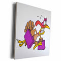 3dRose Funny Scared Turkey on the Run - Museum Grade Canvas Wrap (cw_104117)