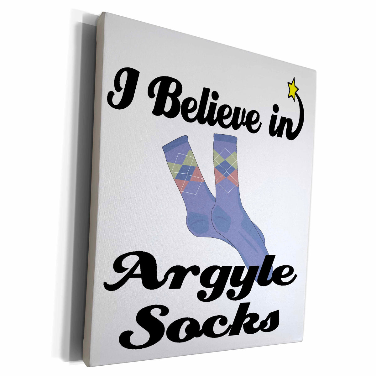 3dRose I Believe In Argyle Socks - Museum Grade Canvas Wrap (cw_104737)