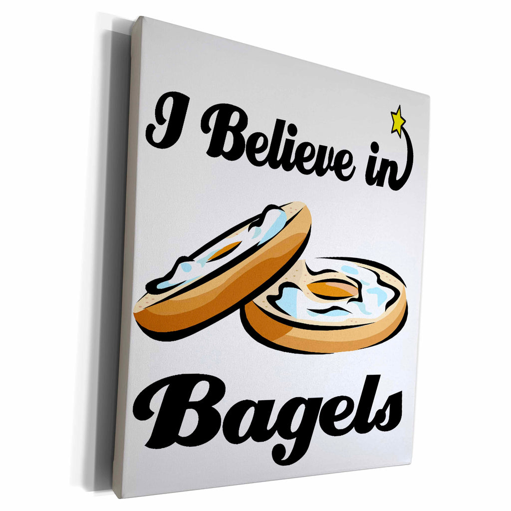 3dRose I Believe In Bagels - Museum Grade Canvas Wrap (cw_104754)