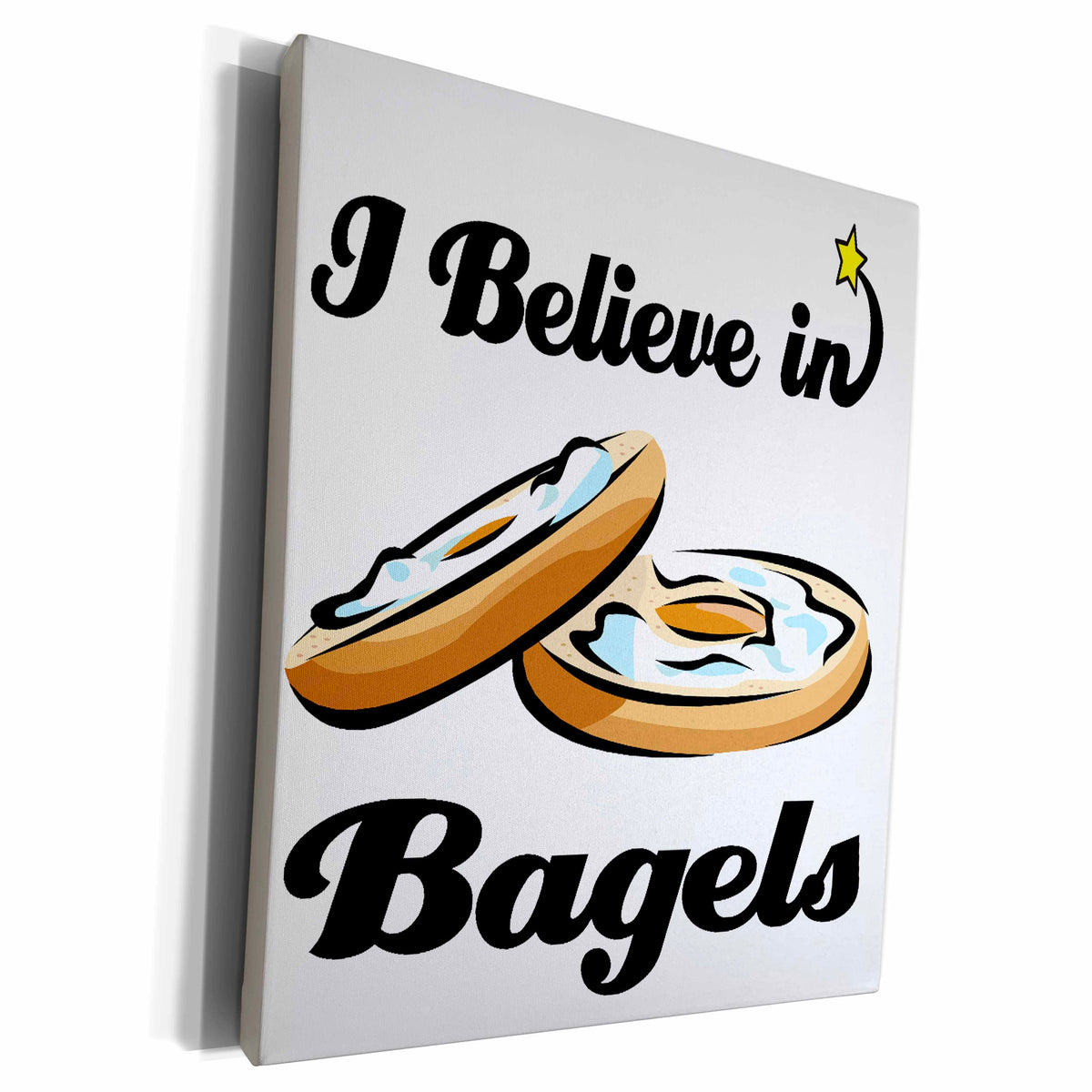 3dRose I Believe In Bagels - Museum Grade Canvas Wrap (cw_104754)