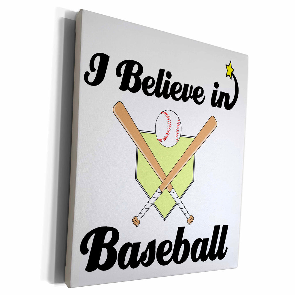 3dRose I Believe In Baseball - Museum Grade Canvas Wrap (cw_104780)