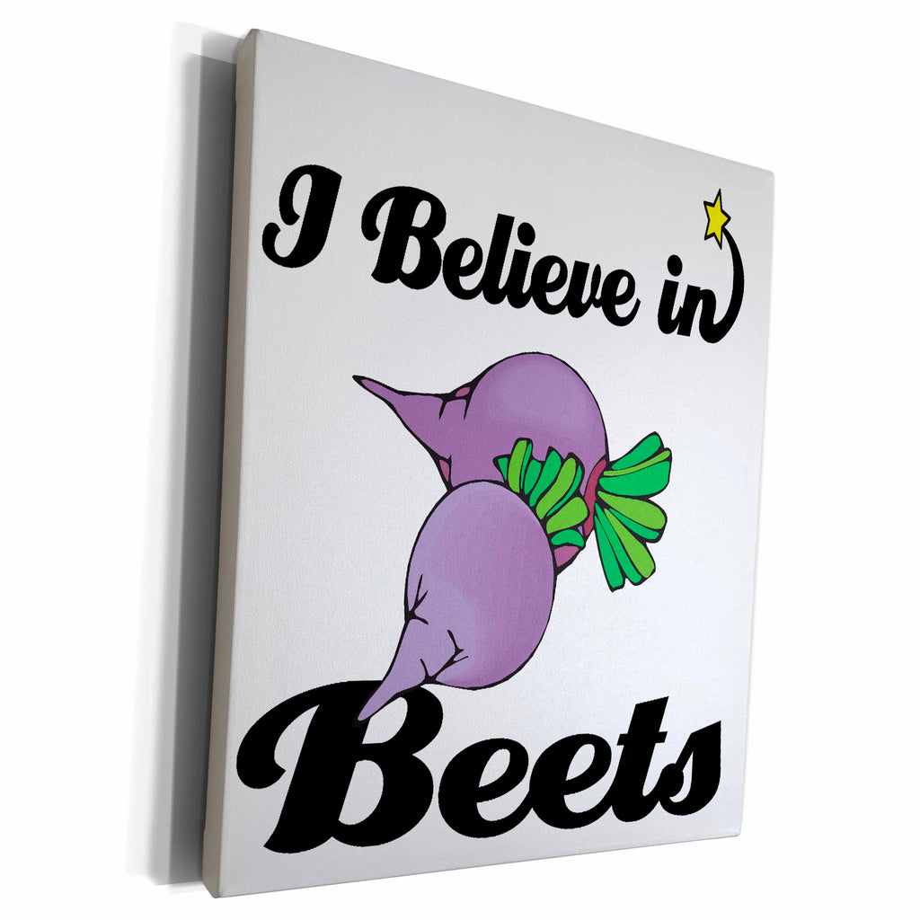 3dRose I Believe In Beets - Museum Grade Canvas Wrap (cw_104803)