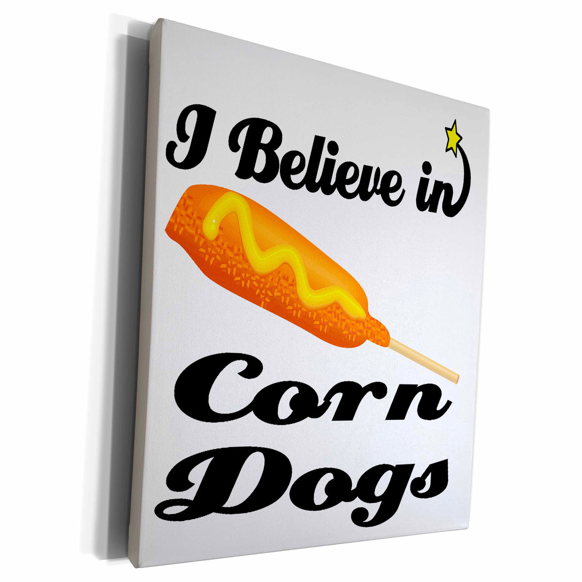 3dRose I Believe In Corn Dogs - Museum Grade Canvas Wrap (cw_105073)