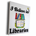 3dRose I Believe In Libraries - Museum Grade Canvas Wrap (cw_105312)