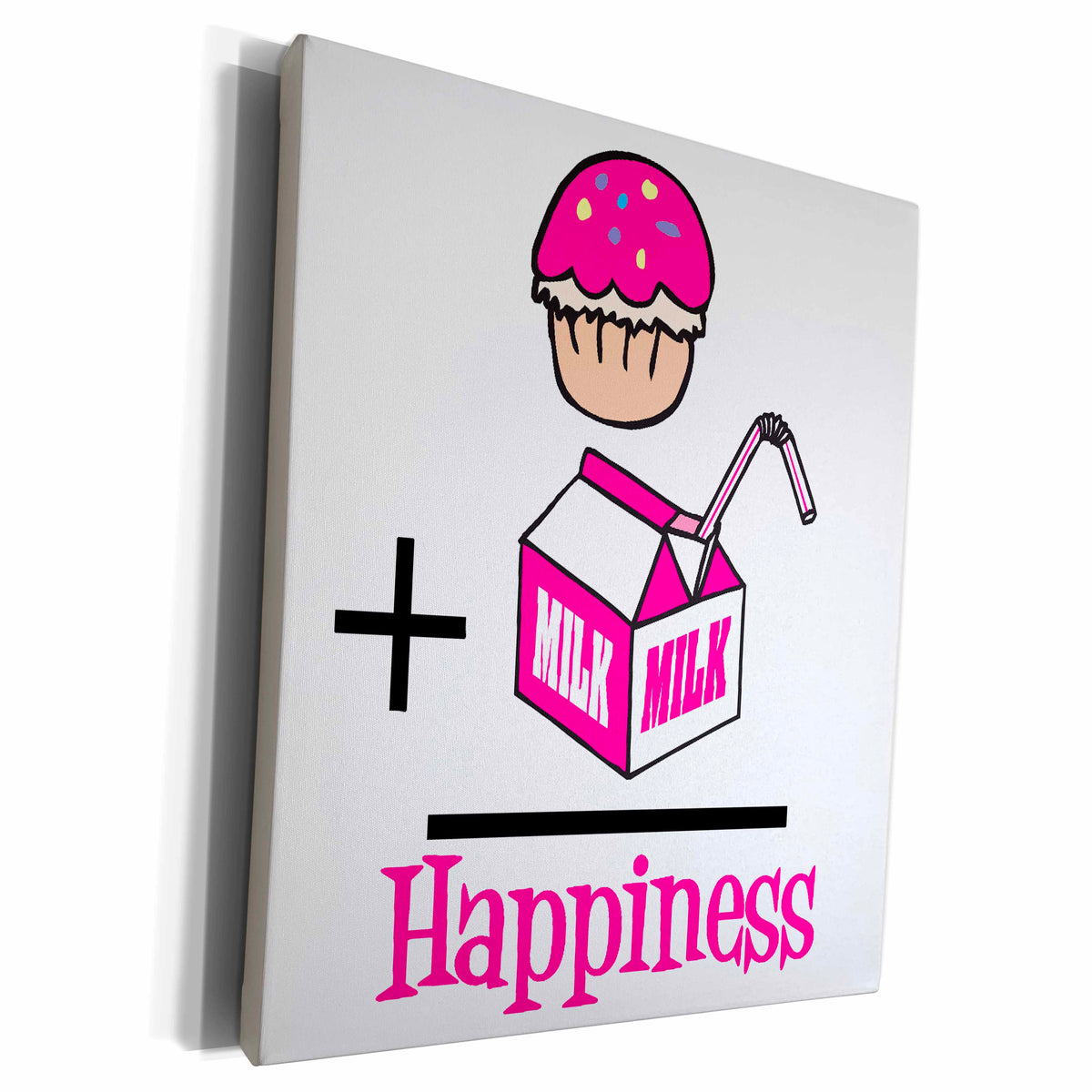 3dRose Cupcake Plus Milk Happiness - Museum Grade Canvas Wrap (cw_106935)