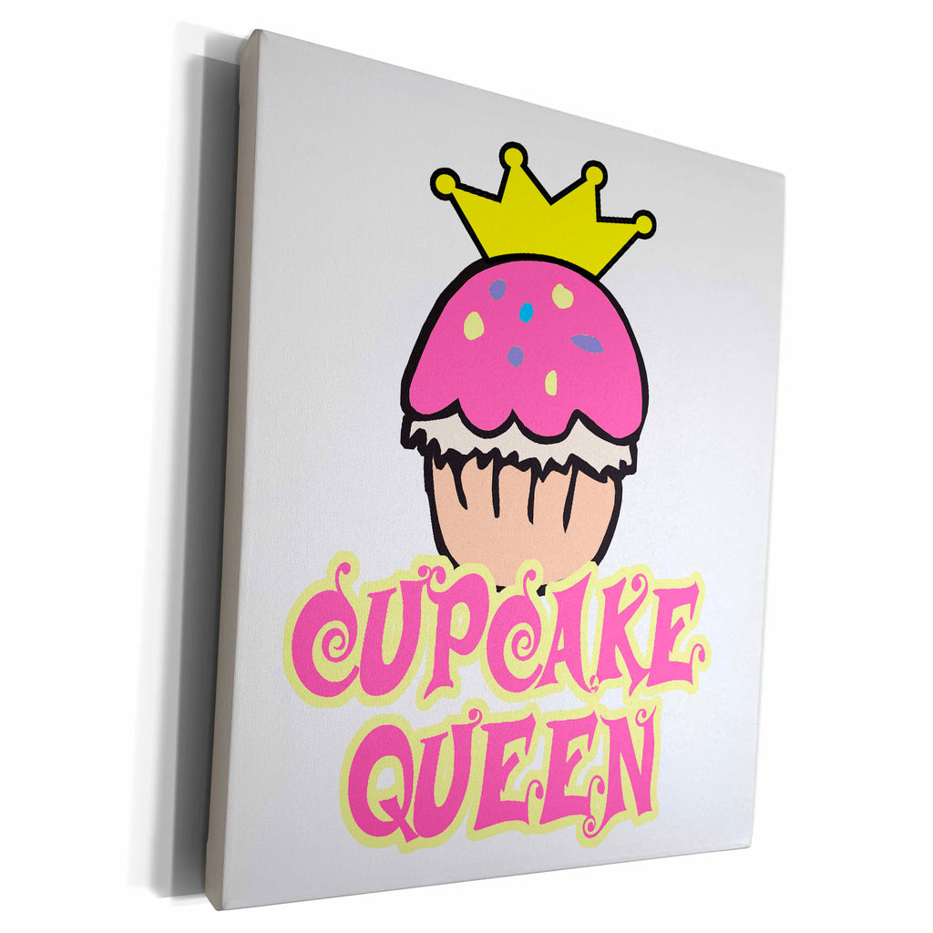 3dRose Dooni Designs Cute Cupcake Designs - Cupcake Queen - Museum Grade Canvas Wrap (cw_106938)