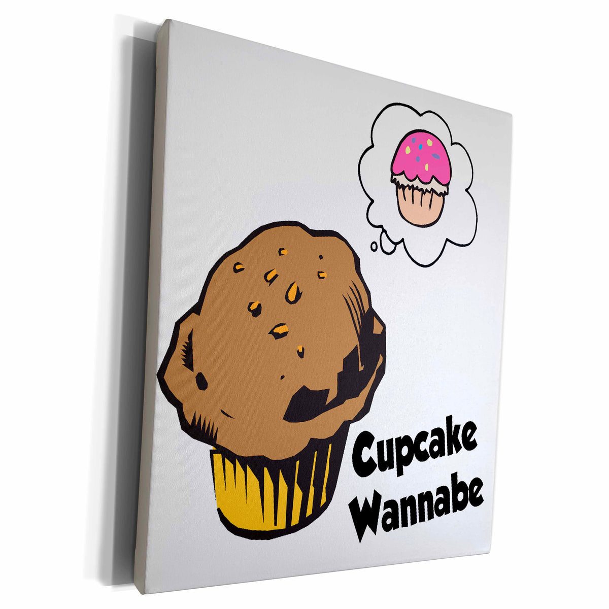 3dRose Cupcake Wannabe Muffin - Museum Grade Canvas Wrap (cw_106939)