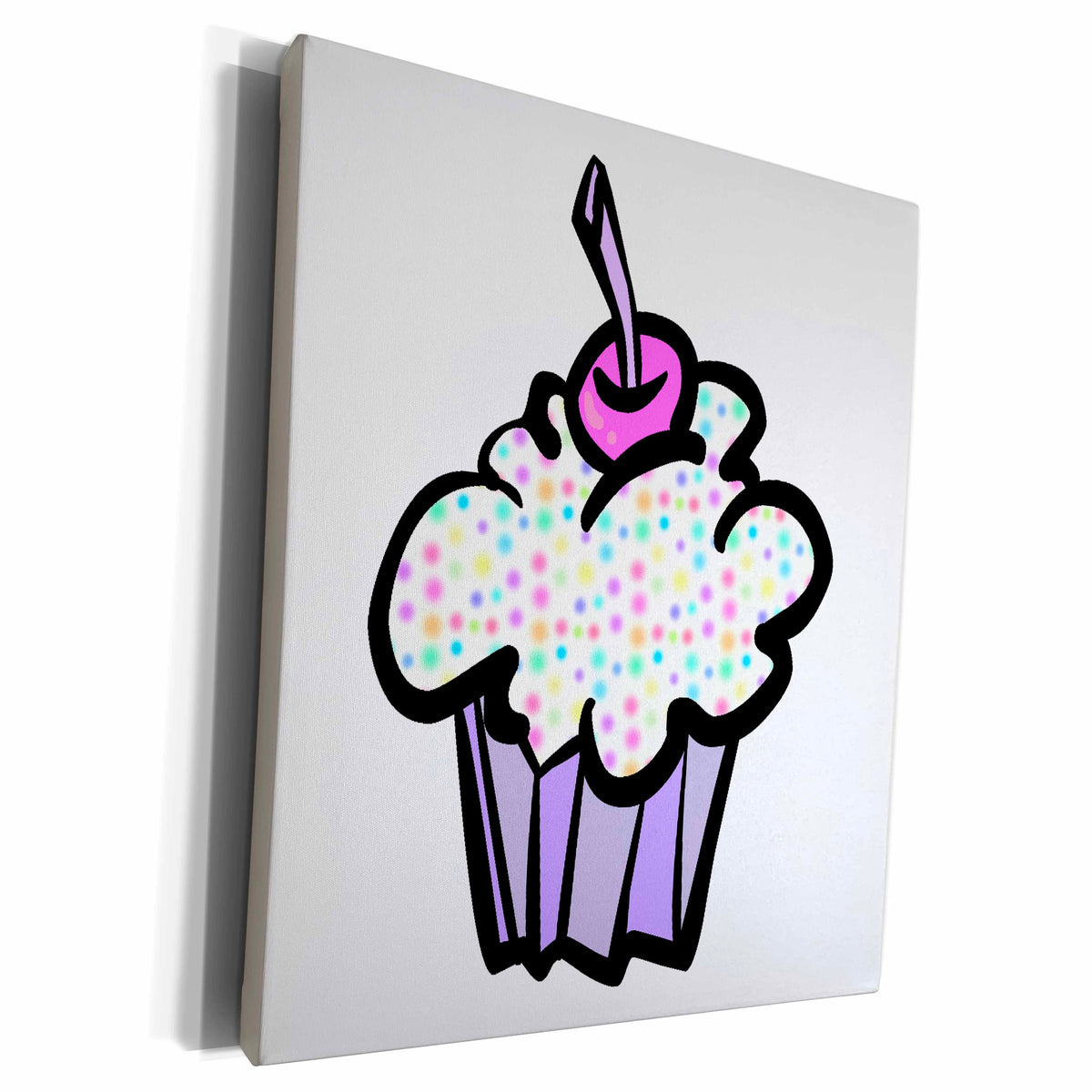 3dRose Pastel Dots Cupcake - Museum Grade Canvas Wrap (cw_106969)