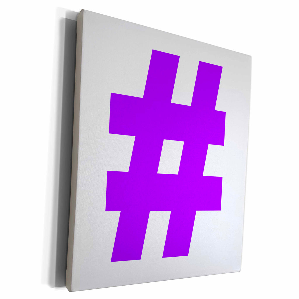3dRose EvaDane - Funny Quotes - Purple Hashtag - Museum Grade Canvas Wrap (cw_107346)