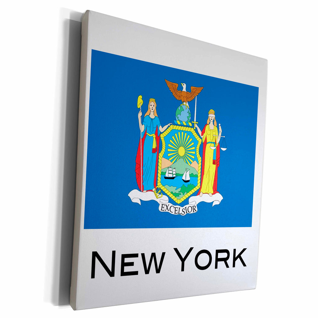 3dRose EvaDane - State Flags - New York State Flag - Museum Grade Canvas Wrap (cw_107382)