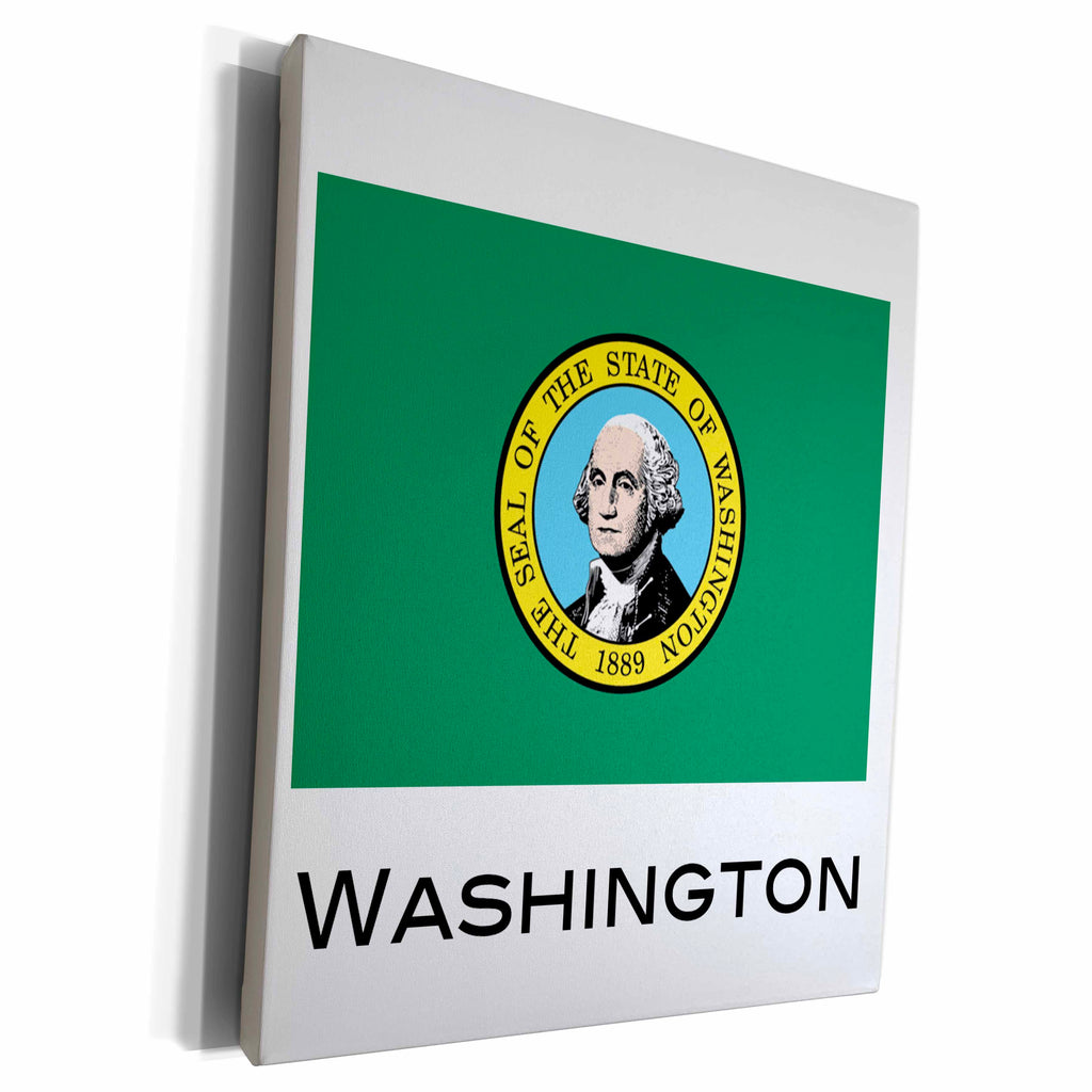 3dRose EvaDane - State Flags - Washington State Flag - Museum Grade Canvas Wrap (cw_107397)