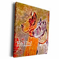 3dRose Great Dane Hello by Angelandspot - Museum Grade Canvas Wrap (cw_10897)