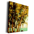 3dRose Florene Impressionism - Pines On The River - Museum Grade Canvas Wrap (cw_11037)
