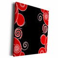 3dRose Black with Red Swirls - Museum Grade Canvas Wrap (cw_110681)