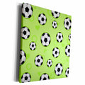 3dRose Cute Green Soccer Star Print - Museum Grade Canvas Wrap (cw_110760)