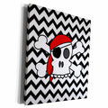 3dRose Pirate Skull and Crossbones on Zigzag - Museum Grade Canvas Wrap (cw_110769)