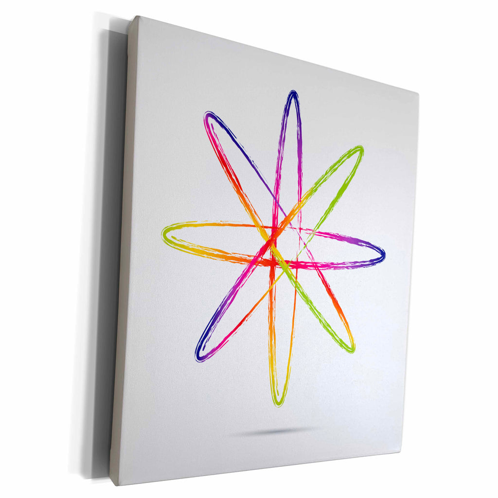 3dRose Anne Marie Baugh Science - A Rainbow Atom - Museum Grade Canvas Wrap (cw_111550)
