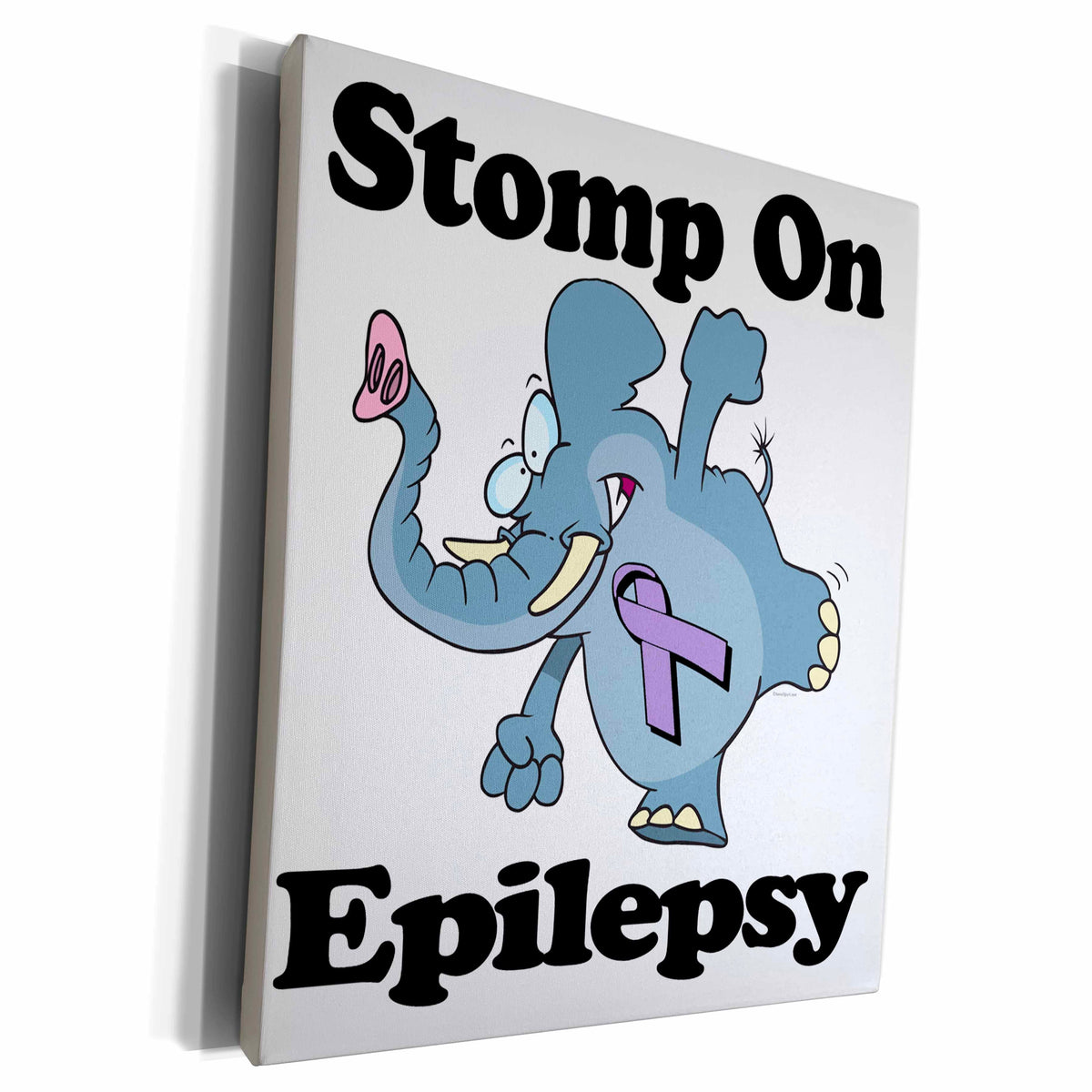 3dRose Elephant Stomp On Epilepsy Awareness Ribbon Cause... - Museum Grade Canvas Wrap (cw_114536)