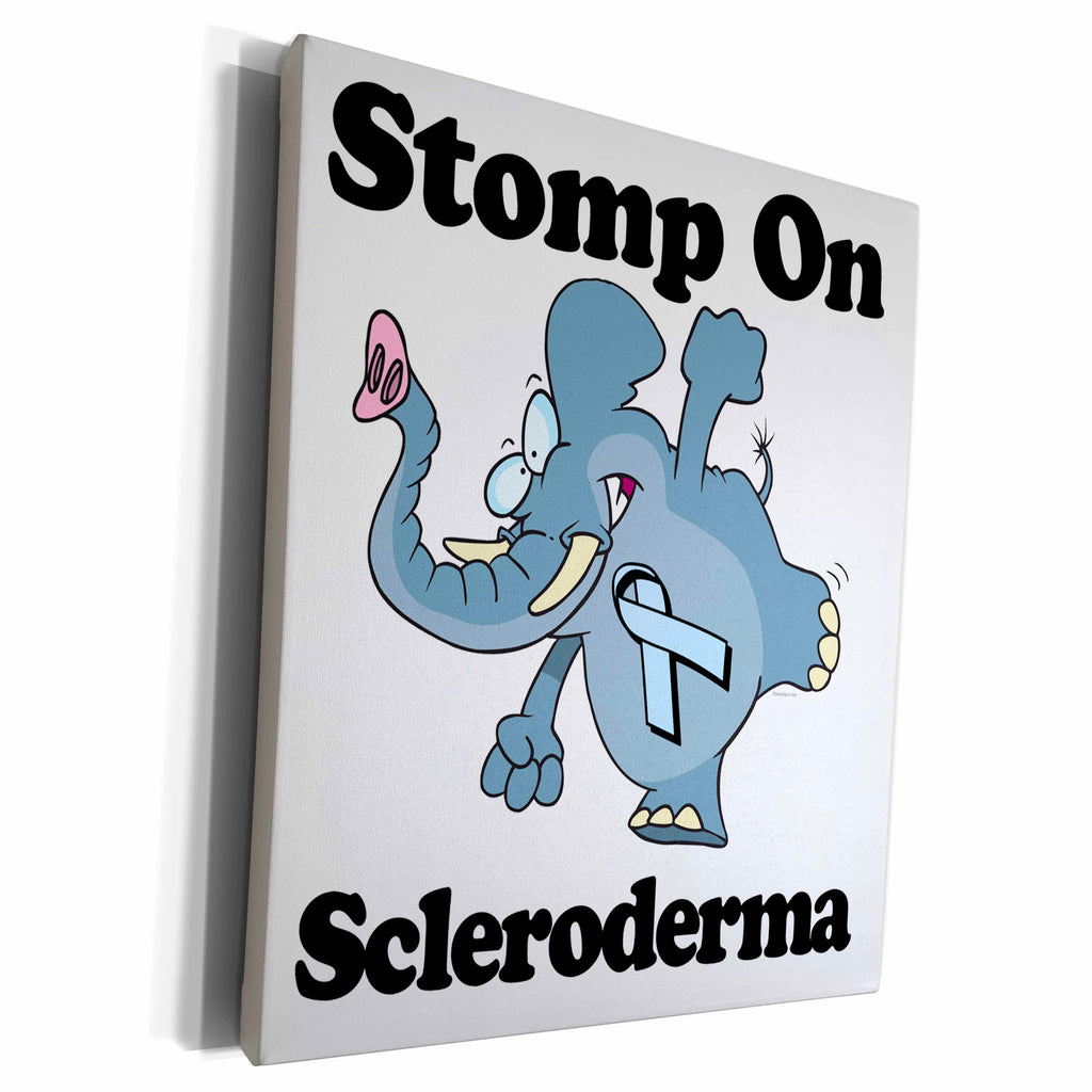 3dRose Elephant Stomp On Scleroderma Awareness Ribbon Cause... - Museum Grade Canvas Wrap (cw_114634)