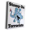 3dRose Elephant Stomp On Terrorists Awareness Ribbon Cause... - Museum Grade Canvas Wrap (cw_114653)