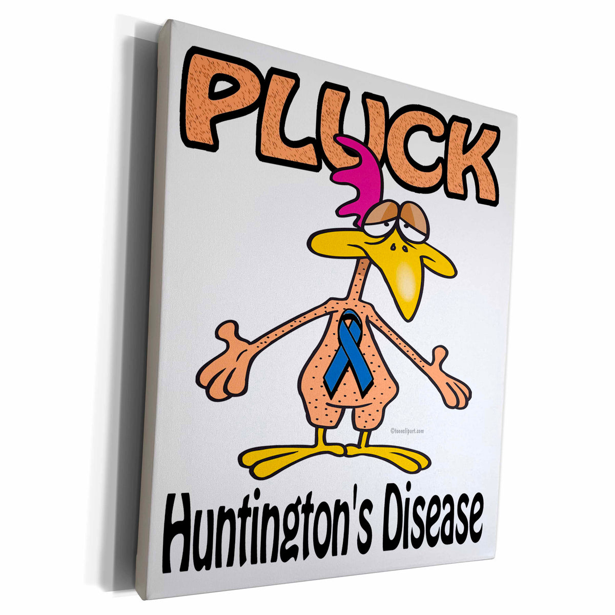 3dRose Chicken Pluck Huntingtons Disease Awareness Ribbon... - Museum Grade Canvas Wrap (cw_114792)