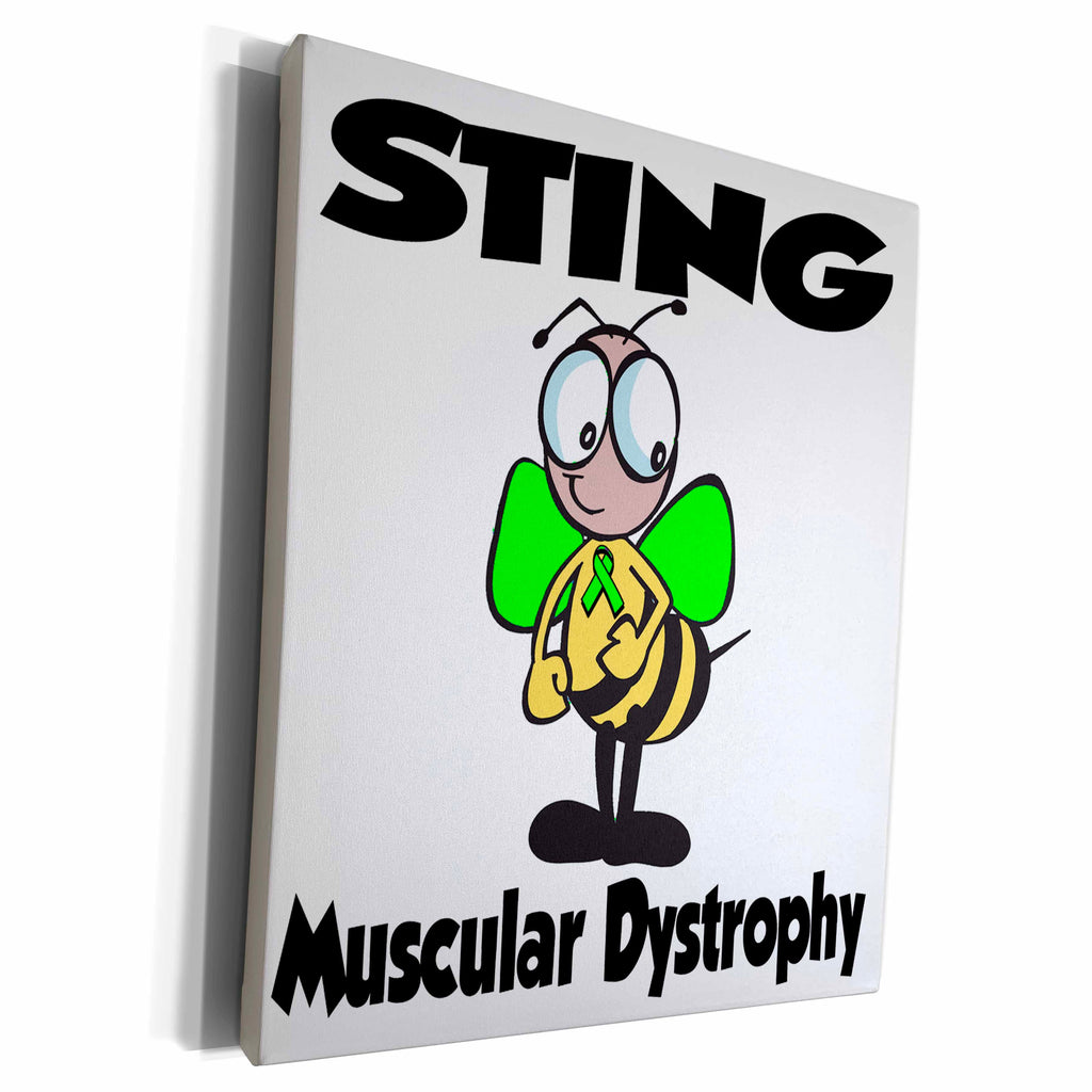 3dRose Bee Sting Muscular Dystrophy Awareness Ribbon Cause... - Museum Grade Canvas Wrap (cw_115038)
