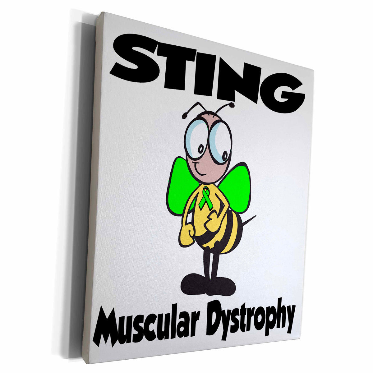 3dRose Bee Sting Muscular Dystrophy Awareness Ribbon Cause... - Museum Grade Canvas Wrap (cw_115038)