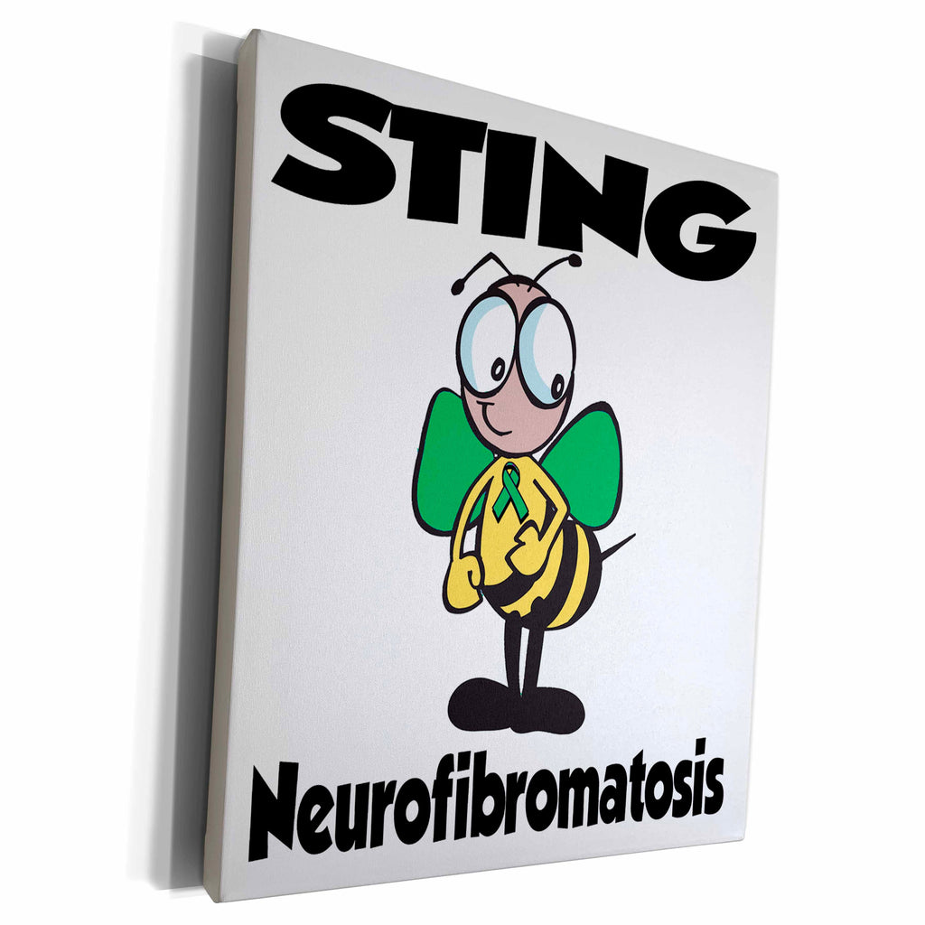 3dRose Bee Sting Neurofibromatosis Awareness Ribbon Cause... - Museum Grade Canvas Wrap (cw_115044)