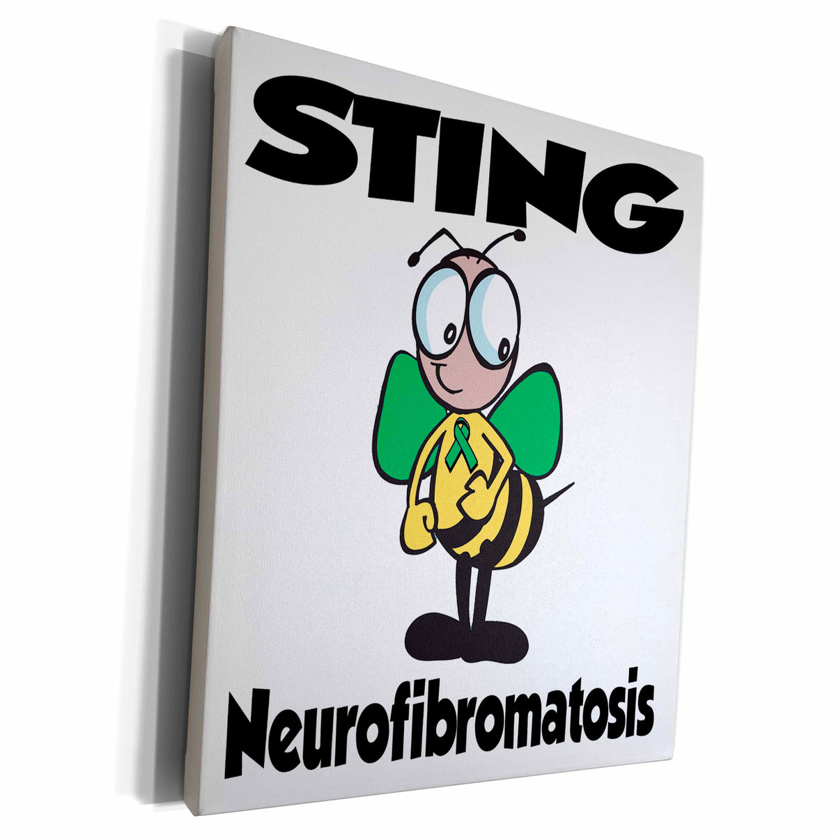 3dRose Bee Sting Neurofibromatosis Awareness Ribbon Cause... - Museum Grade Canvas Wrap (cw_115044)