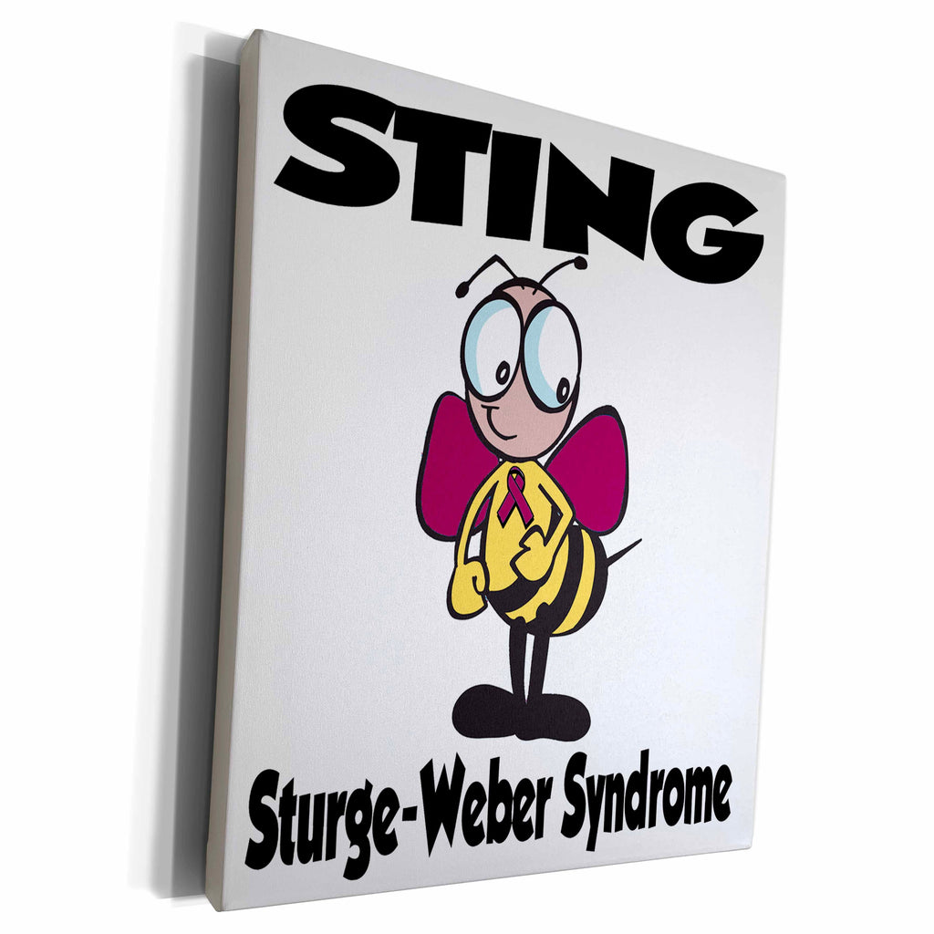 3dRose Bee Sting Sturge-Weber Syndrome Awareness Ribbon... - Museum Grade Canvas Wrap (cw_115072)