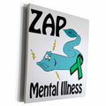 3dRose Zap Mental Illness Awareness Ribbon Cause Design - Museum Grade Canvas Wrap (cw_115324)