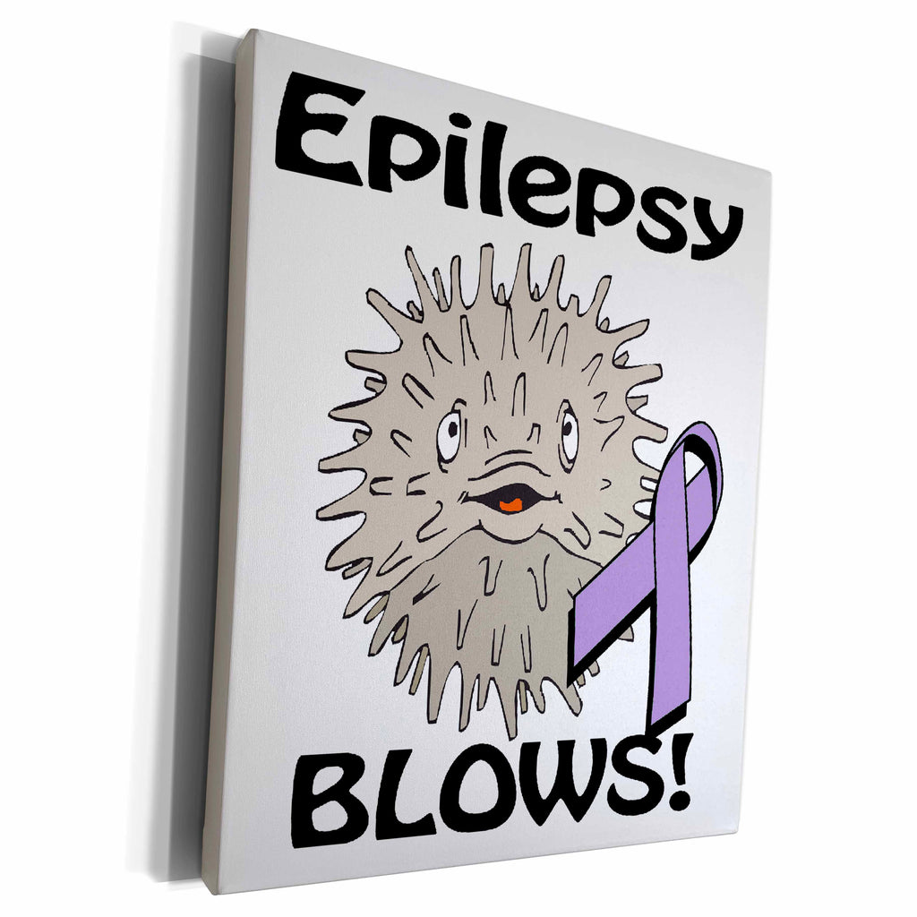 3dRose Epilepsy Blows Awareness Ribbon Cause Design - Museum Grade Canvas Wrap (cw_115492)
