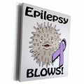 3dRose Epilepsy Blows Awareness Ribbon Cause Design - Museum Grade Canvas Wrap (cw_115492)