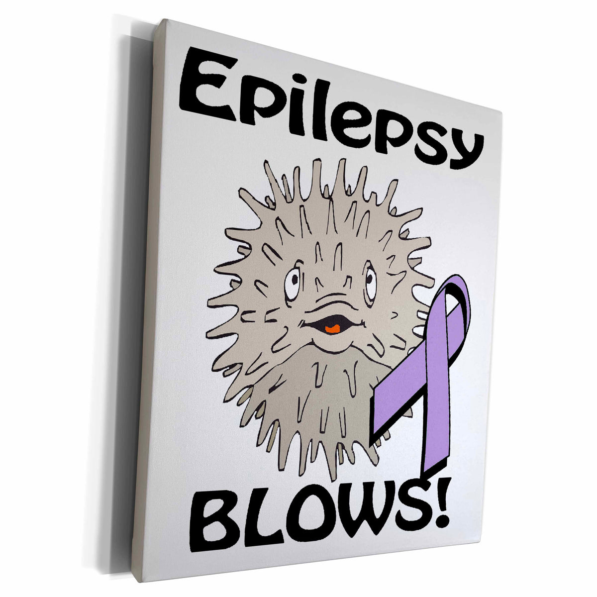 3dRose Epilepsy Blows Awareness Ribbon Cause Design - Museum Grade Canvas Wrap (cw_115492)