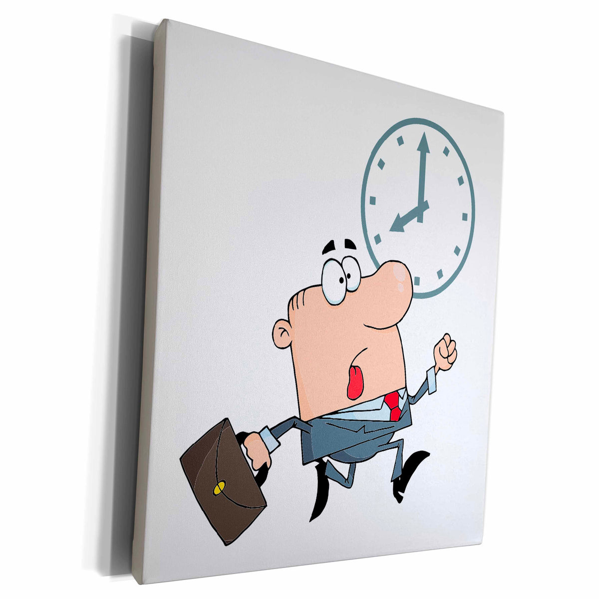 3dRose Late For Work Funny Cartoon - Museum Grade Canvas Wrap (cw_118762)