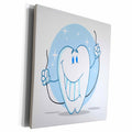 3dRose Smiling Tooth Cartoon Character Always Floss - Museum Grade Canvas Wrap (cw_118827)