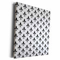 3dRose Black fleur de lis on white pattern - black and white... - Museum Grade Canvas Wrap (cw_120182)