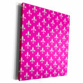 3dRose Hot pink fleur de lis pattern - girly classic - white... - Museum Grade Canvas Wrap (cw_120184)