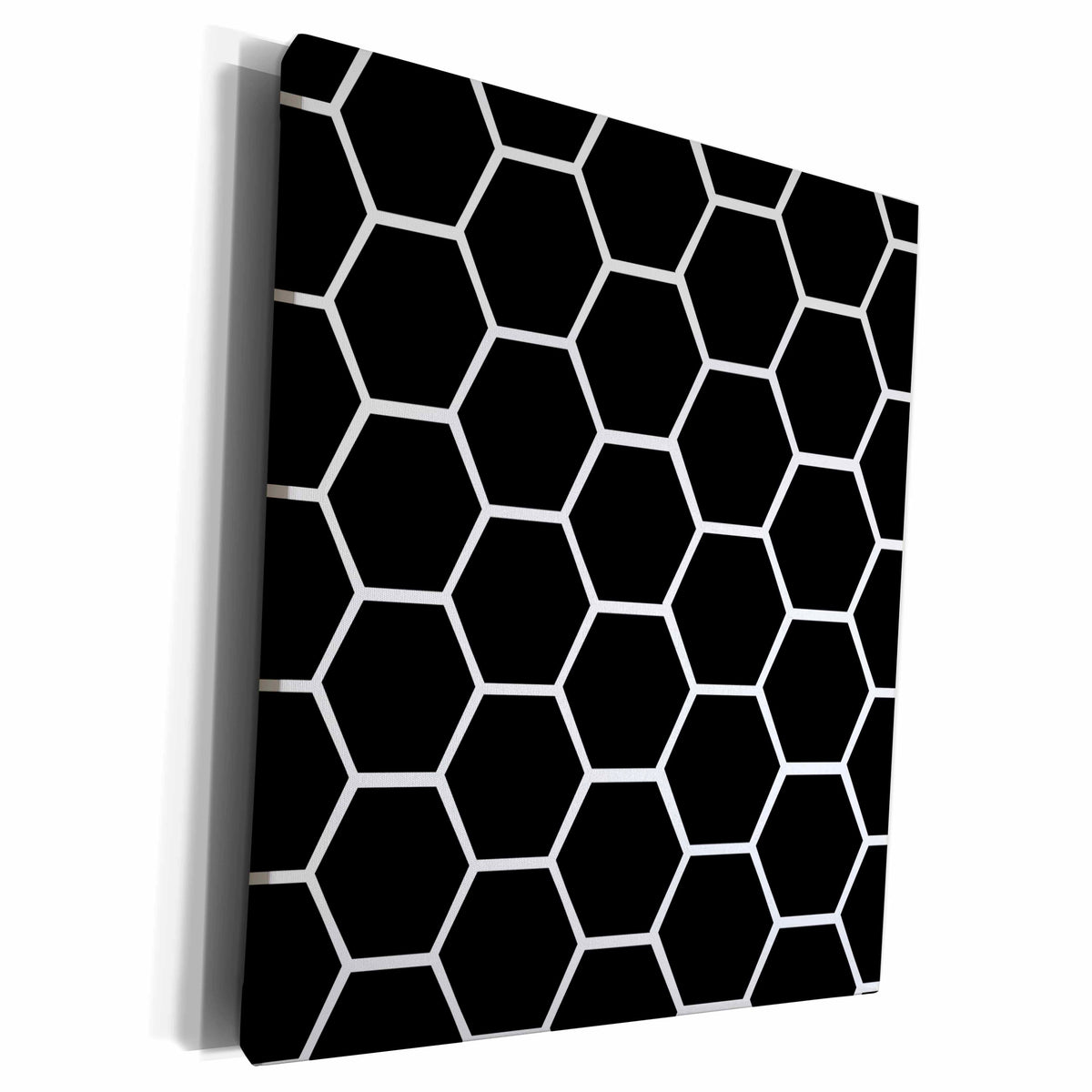 3dRose Black and white honeycomb hexagon pattern -... - Museum Grade Canvas Wrap (cw_120224)