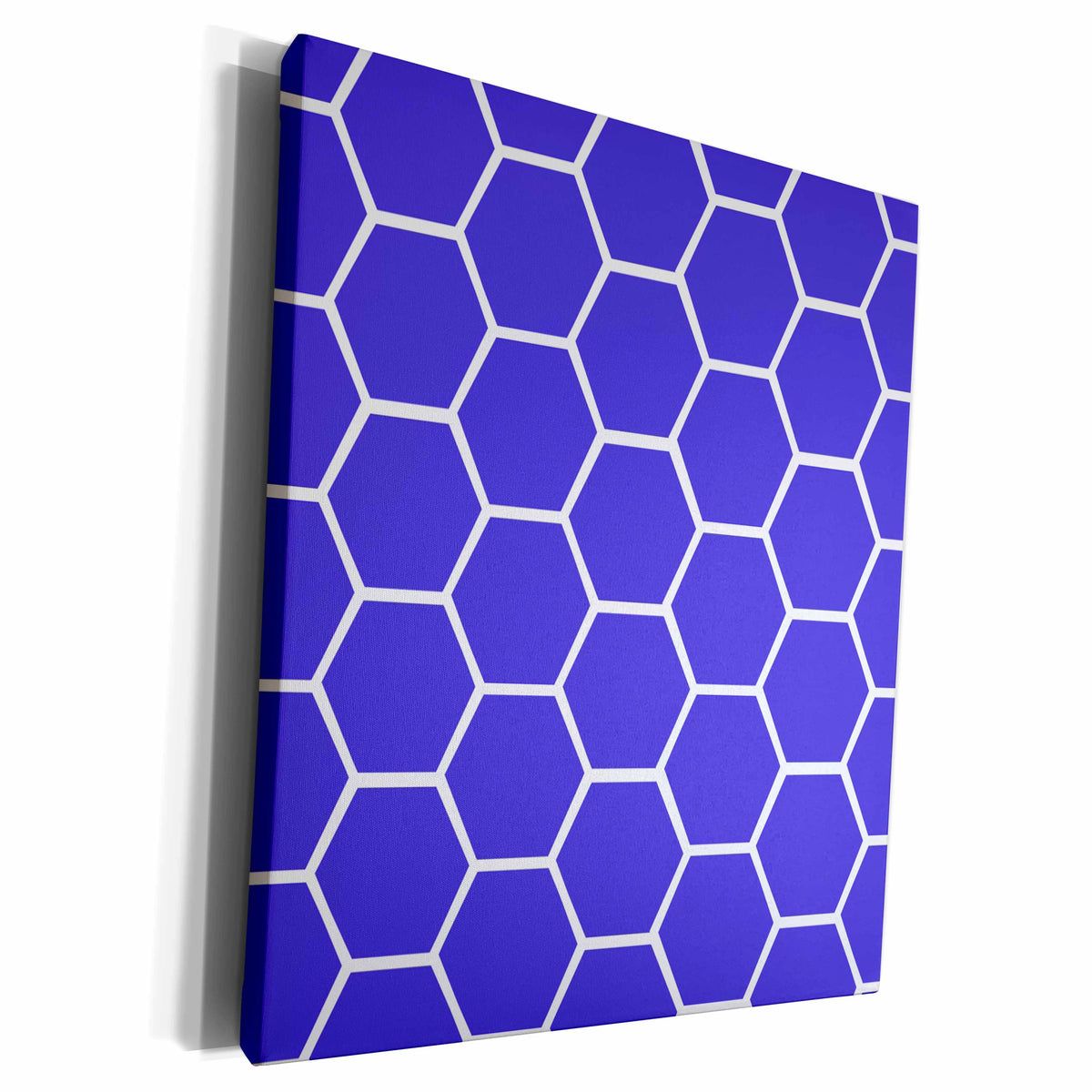 3dRose Navy blue honeycomb pattern - stylish honey comb... - Museum Grade Canvas Wrap (cw_120228)