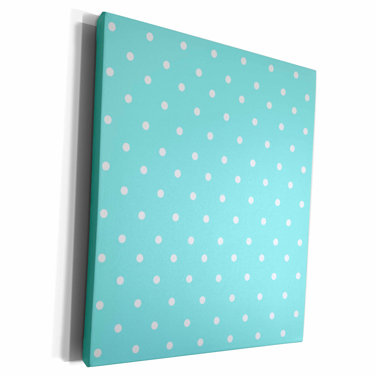 3dRose Light blue polka dot pattern - little white dots on... - Museum Grade Canvas Wrap (cw_120244)