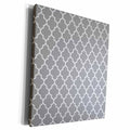 3dRose Dark Gray Quatrefoil Pattern - Grey Moroccan Tiles -... - Museum Grade Canvas Wrap (cw_120259)