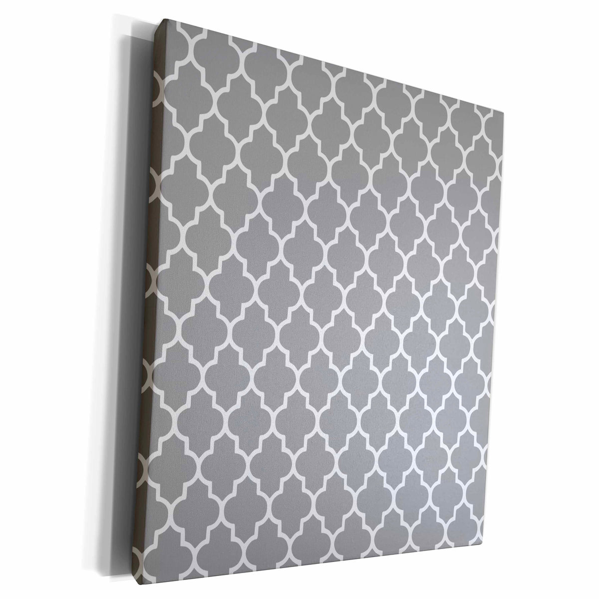 3dRose Dark Gray Quatrefoil Pattern - Grey Moroccan Tiles -... - Museum Grade Canvas Wrap (cw_120259)