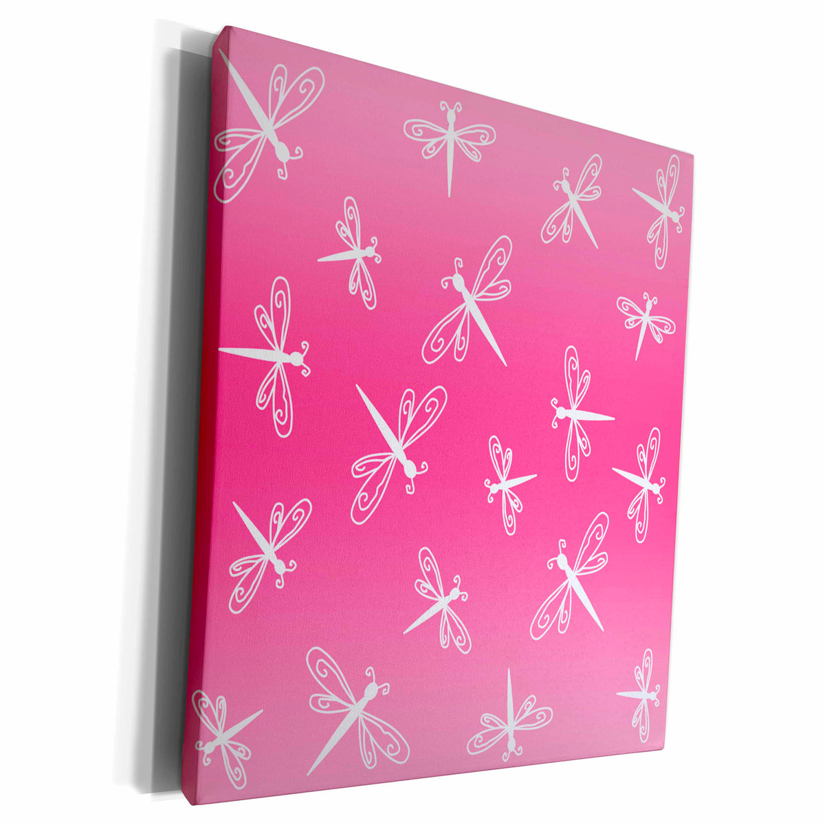 3dRose Dancing Dragonflies on Pink - Museum Grade Canvas Wrap (cw_12138)