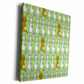 3dRose Cute Bunny Parade Green - Museum Grade Canvas Wrap (cw_12159)