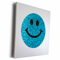 3dRose Blue smiling face glitter texture graphic - not... - Museum Grade Canvas Wrap (cw_123158)