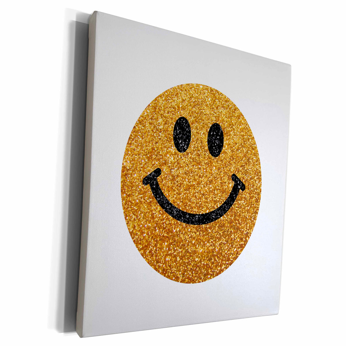 3dRose Gold smiling face glitter texture graphic - not... - Museum Grade Canvas Wrap (cw_123160)