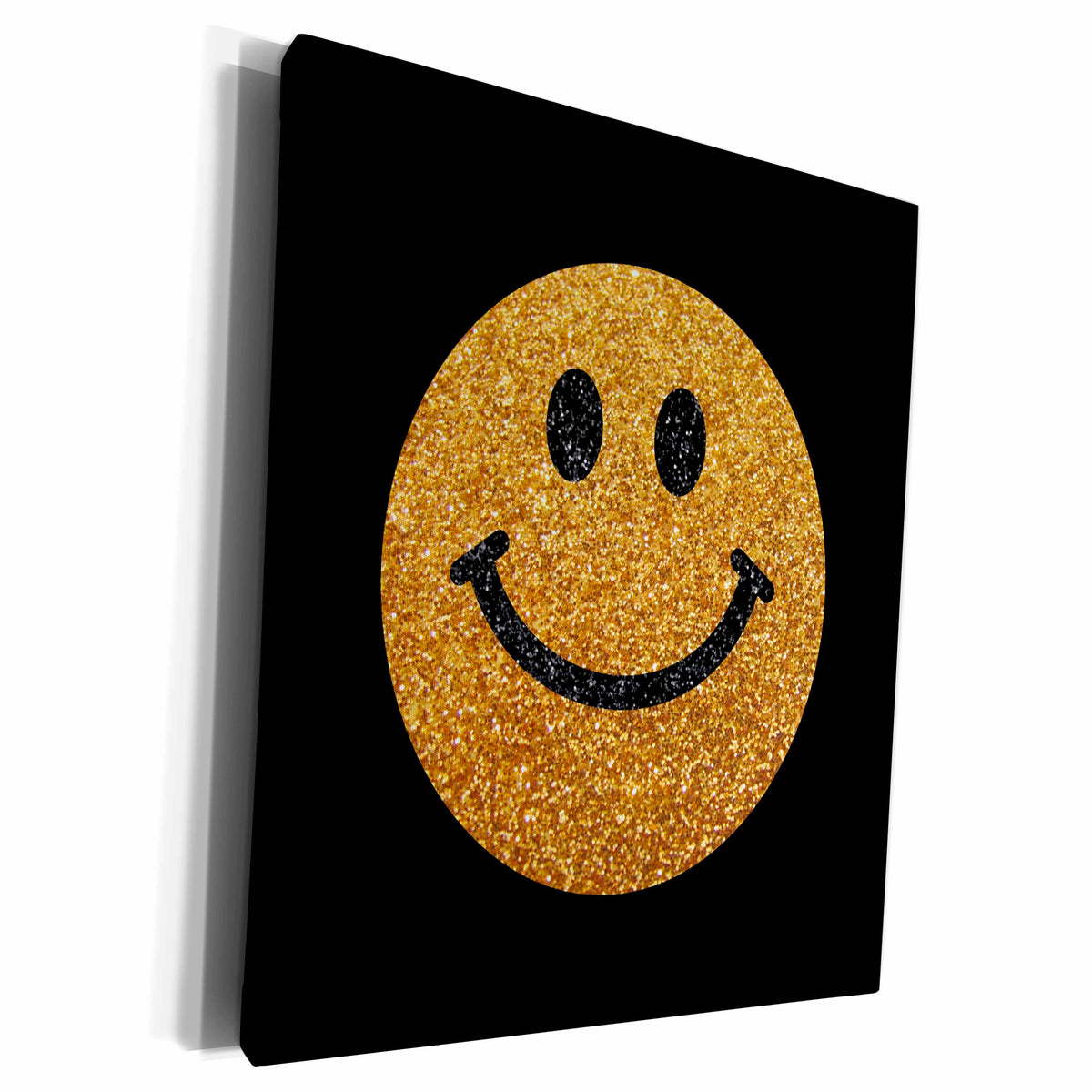 3dRose Gold smiling face glitter texture graphic - not... - Museum Grade Canvas Wrap (cw_123161)