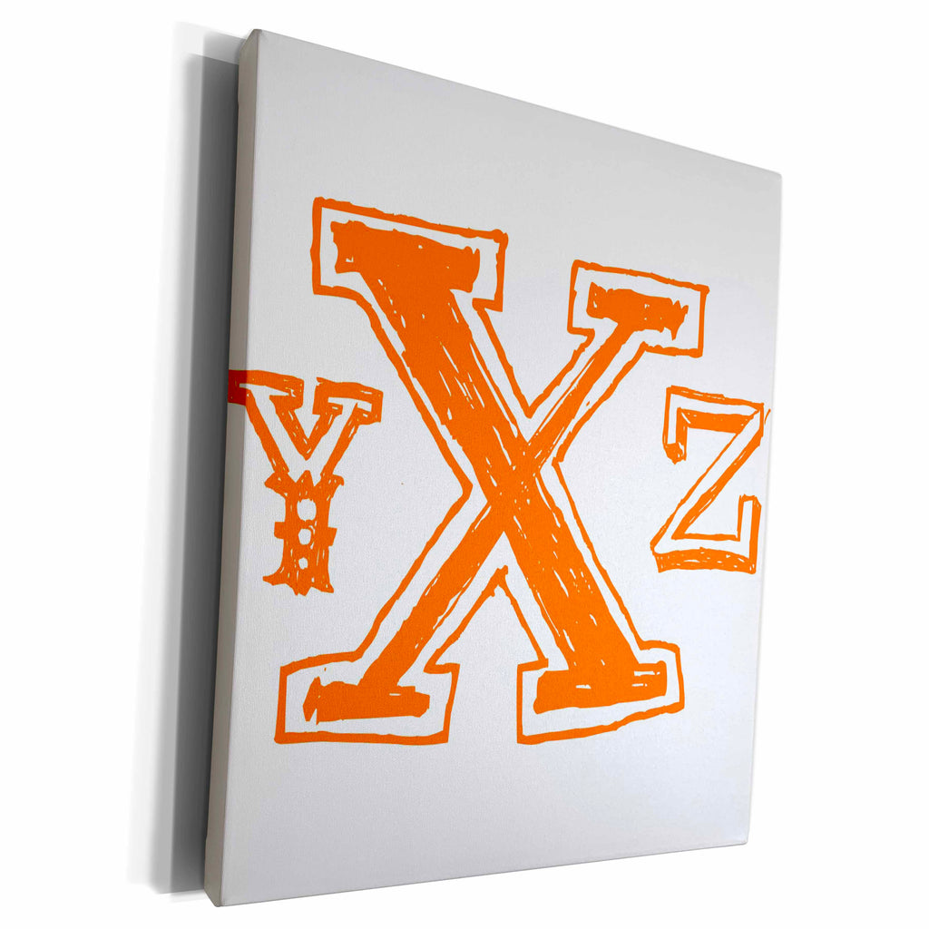 3dRose TNMGraphics School - Orange XYZ - Museum Grade Canvas Wrap (cw_124206)