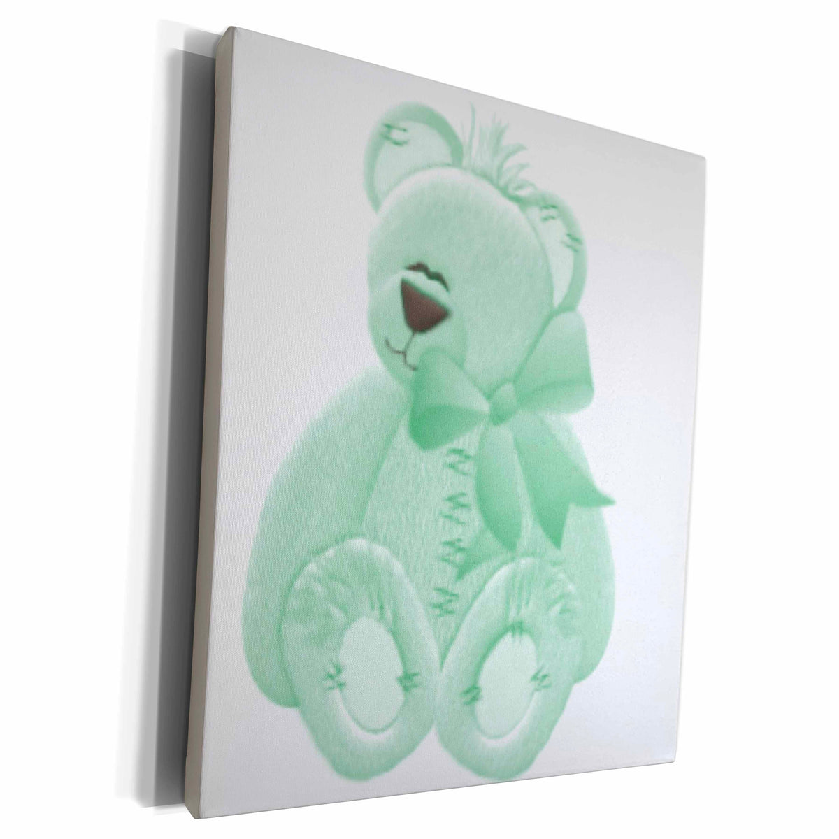 3dRose TNMGraphics Animals - Little Turquoise Bear - Museum Grade Canvas Wrap (cw_124223)